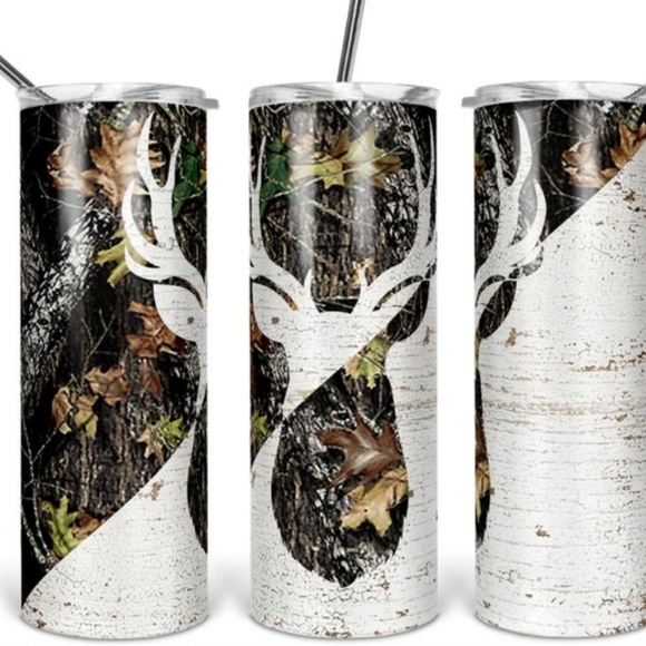 Woodland Deer Stainless Steel Tumbler 30 ounce - Picture 1 of 9